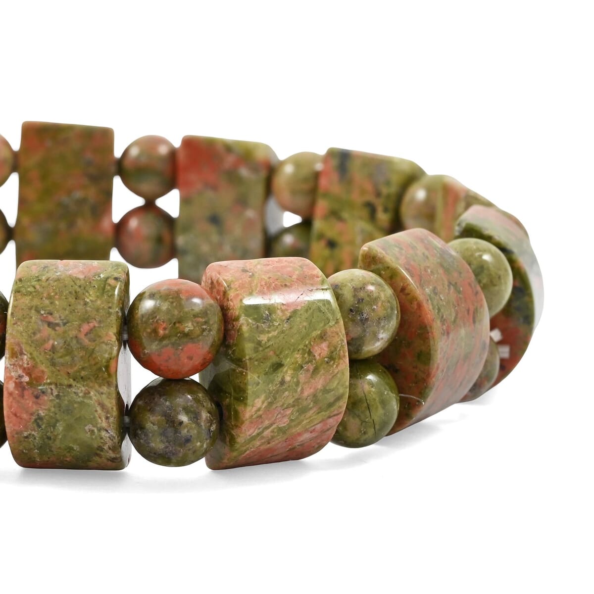 Unakite 150.85 ctw Tanker Stretch Bracelet image number 2