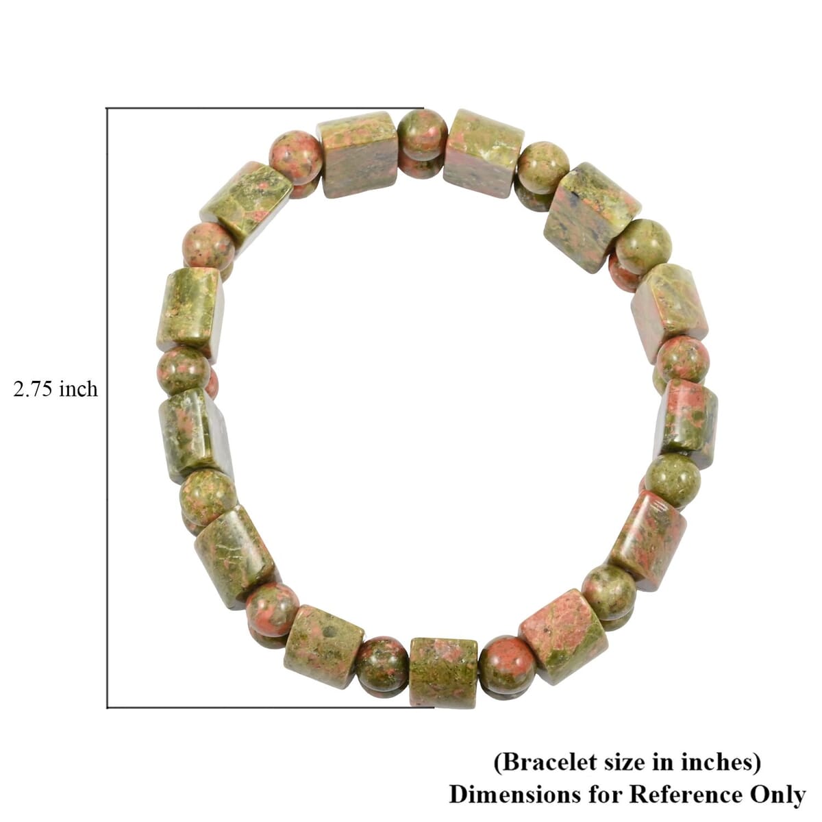 Unakite 150.85 ctw Tanker Stretch Bracelet image number 3
