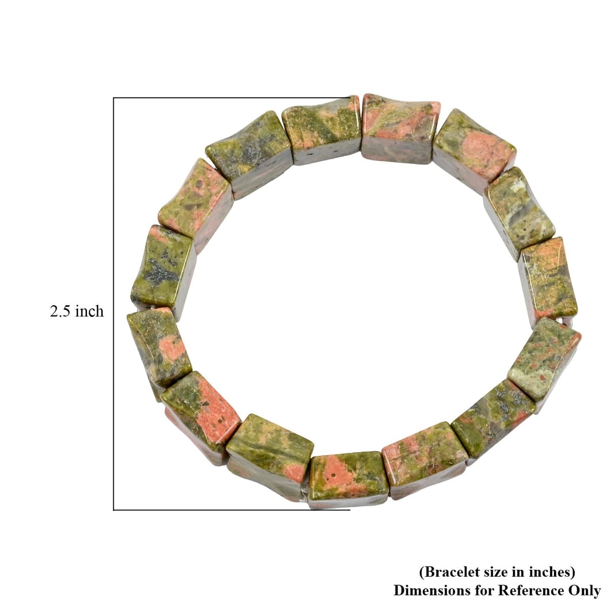 Unakite 229.95 ctw Wavy Rectangle Stretch Bracelet image number 3