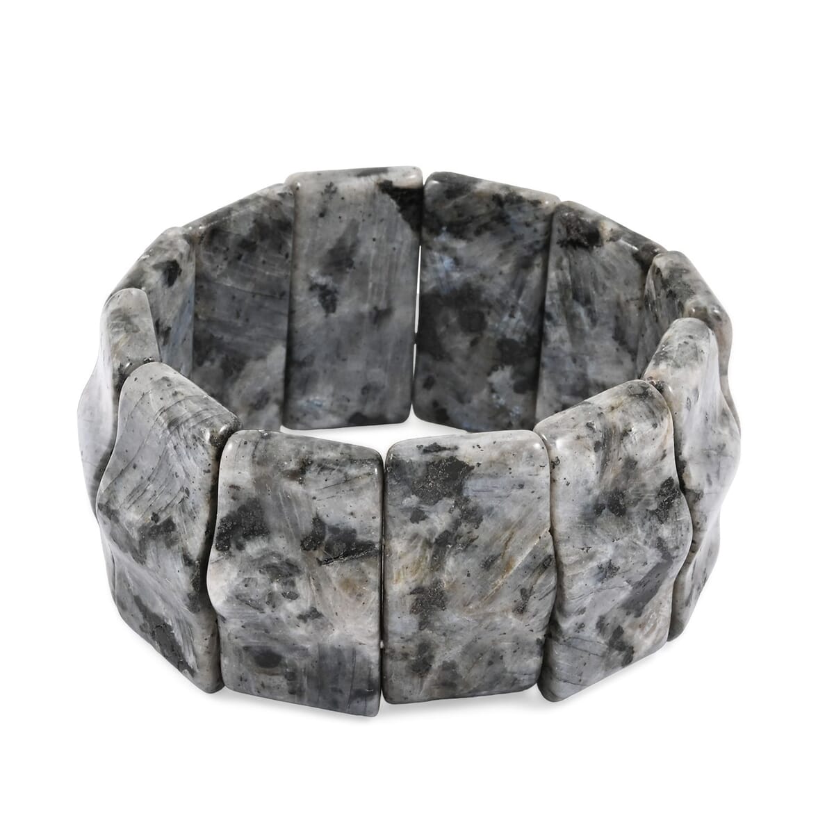 Wavy Rectangle Black Labradorite 406.65 ctw Stretch Bracelet (6-7In) image number 0