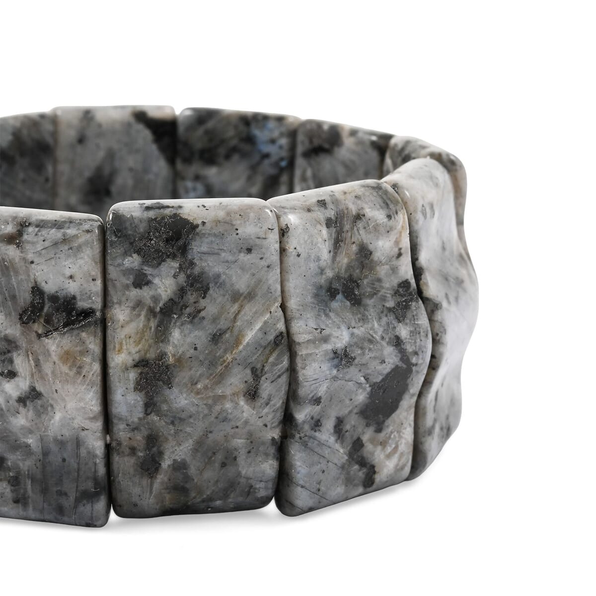 Wavy Rectangle Black Labradorite 406.65 ctw Stretch Bracelet (6-7In) image number 2