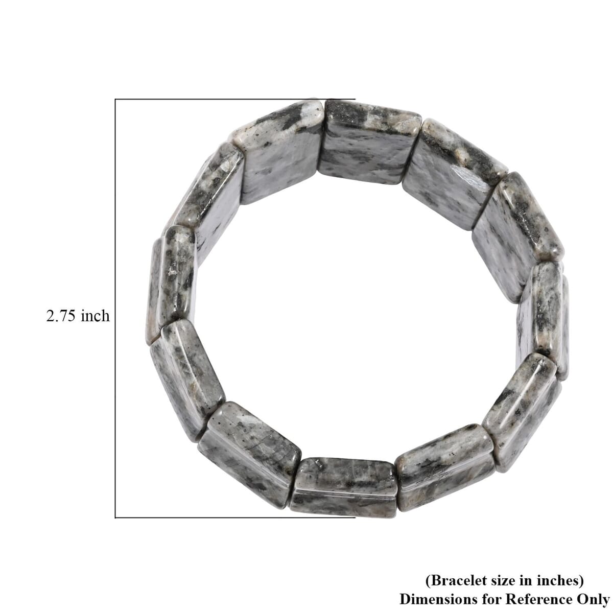 Wavy Rectangle Black Labradorite 406.65 ctw Stretch Bracelet (6-7In) image number 3