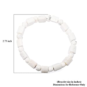 White Howlite Tanker 131.75 ctw Stretch Bracelet (6-7In)