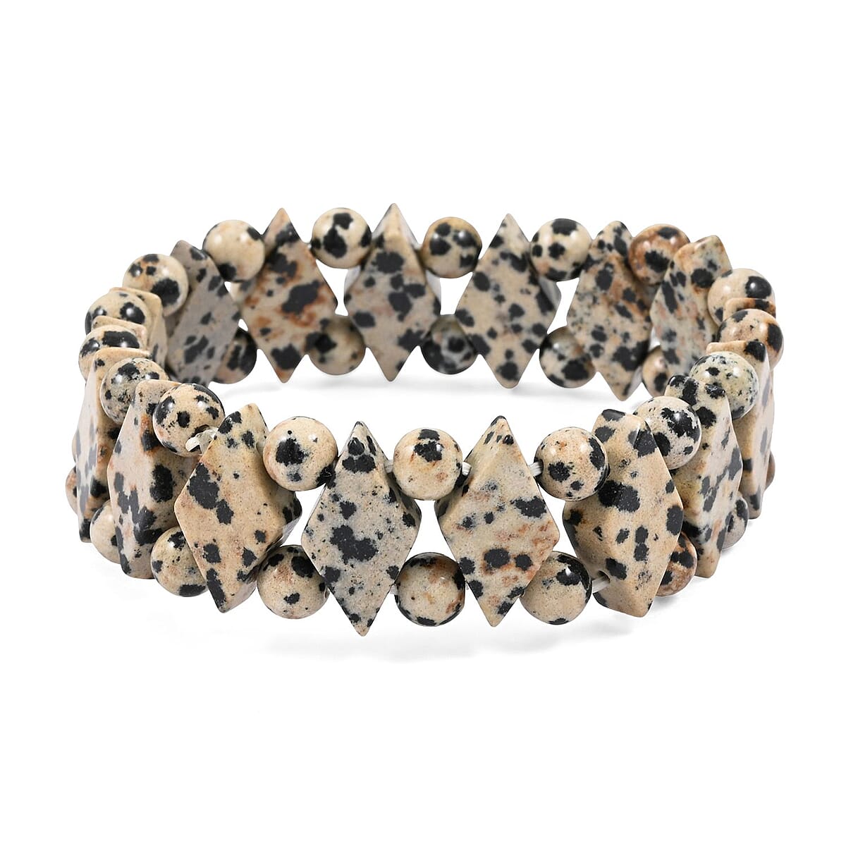 Dalmation Jasper 156.20 ctw Princess Stretch Bracelet (6-7In) image number 0