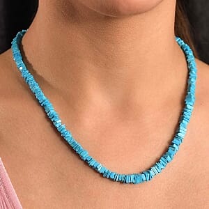 Turquoise 100.00 ctw Necklace in Vermeil YG Over Sterling Silver 18 Inches