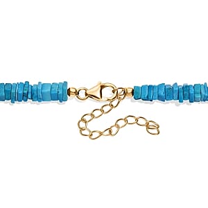 Turquoise 100.00 ctw Necklace in Vermeil YG Over Sterling Silver 18 Inches