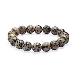 Dalmation Jasper Beaded 1.80 ctw Stretch Bracelet 