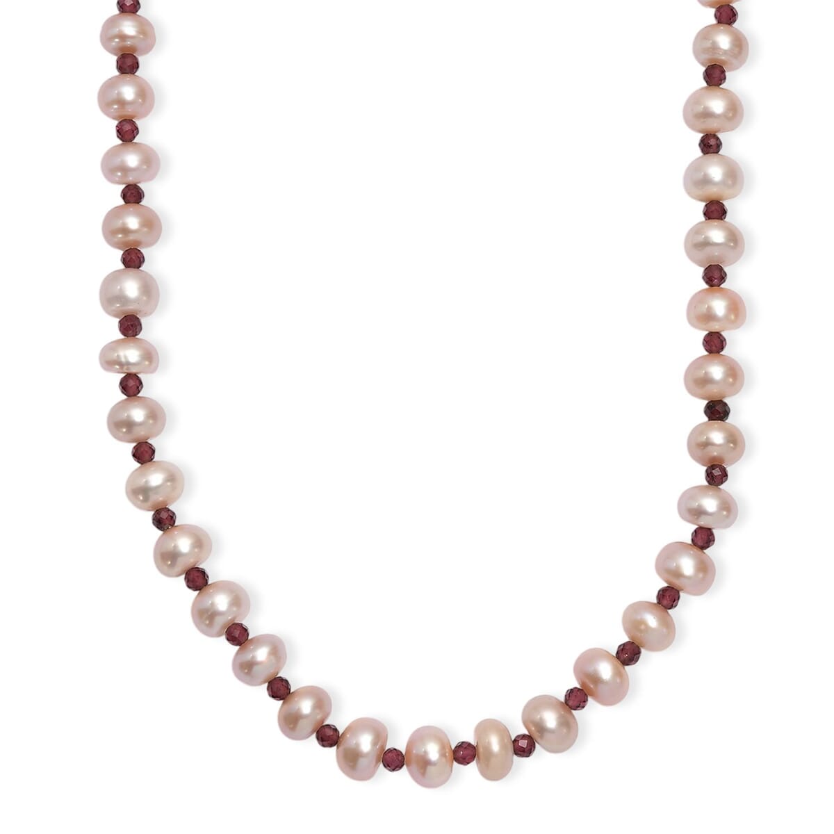 Pink Freshwater Pearl and Orissa Rhodolite Garnet 10.00 ctw Necklace in 18K Vermeil Rose Gold Over Sterling Silver 18 Inches image number 0