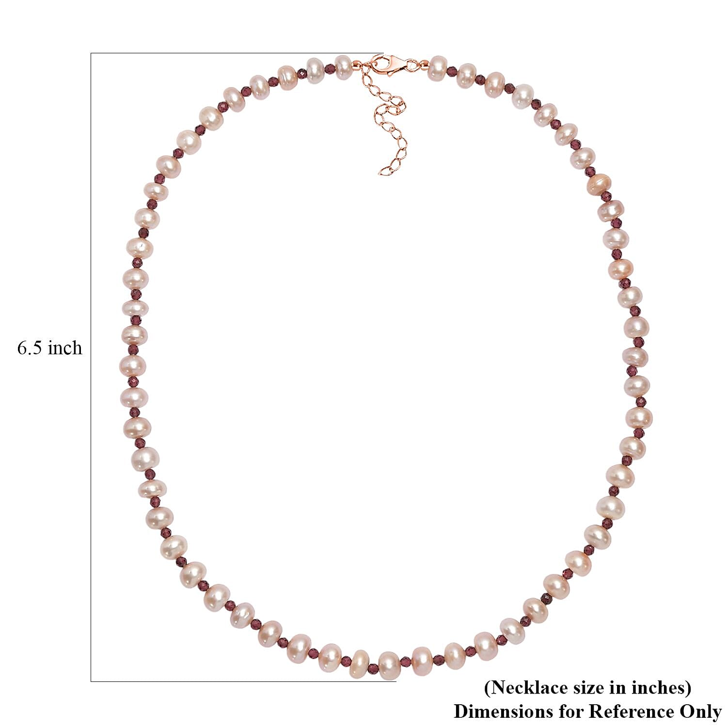 Pink Freshwater Pearl and Orissa Rhodolite Garnet 10.00 ctw Necklace