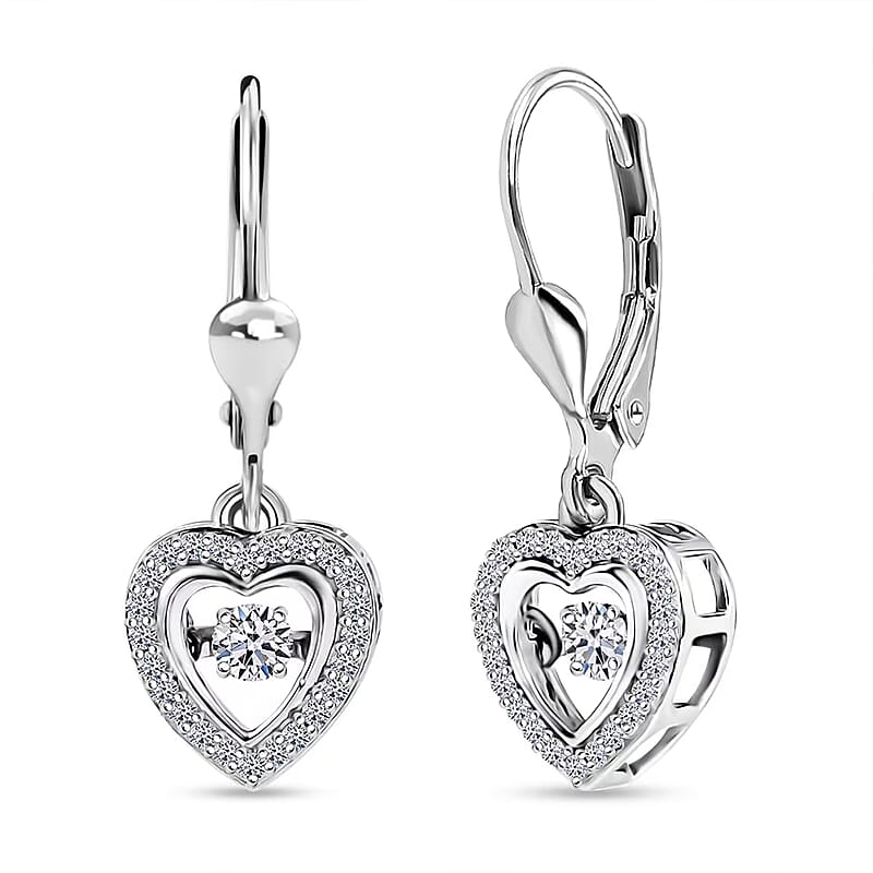 Luxuriant Lab Grown Diamond G-H SI 0.40 ctw Earrings in Rhodium Over Sterling Silver