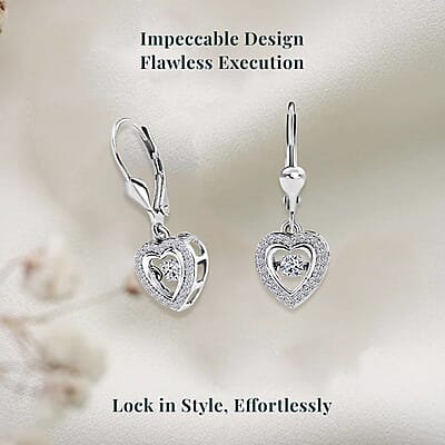 Luxuriant Lab Grown Diamond G-H SI 0.40 ctw Earrings in Rhodium Over Sterling Silver