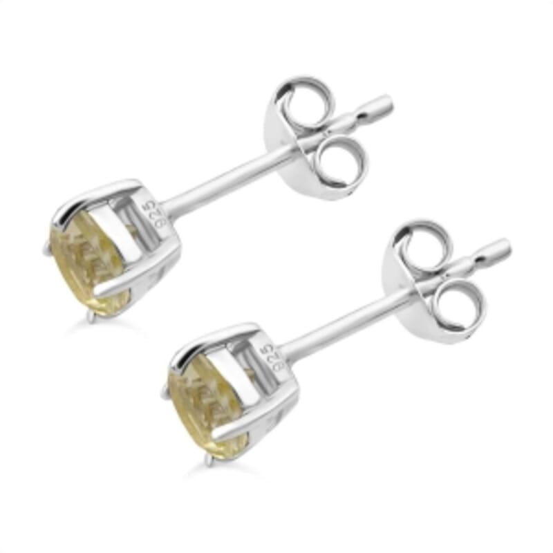 Green Gold Quartz 0.94 ctw Earrings in Sterling Silver