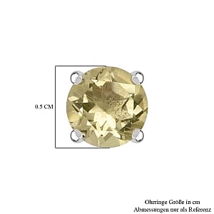 Green Gold Quartz 0.94 ctw Earrings in Sterling Silver