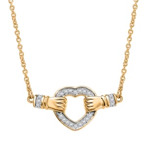 Luxuriant Lab Grown Diamond 0.25 ctw Heart Necklace 18 Inches in 18K Vermeil Yellow Gold Over Sterling Silver
