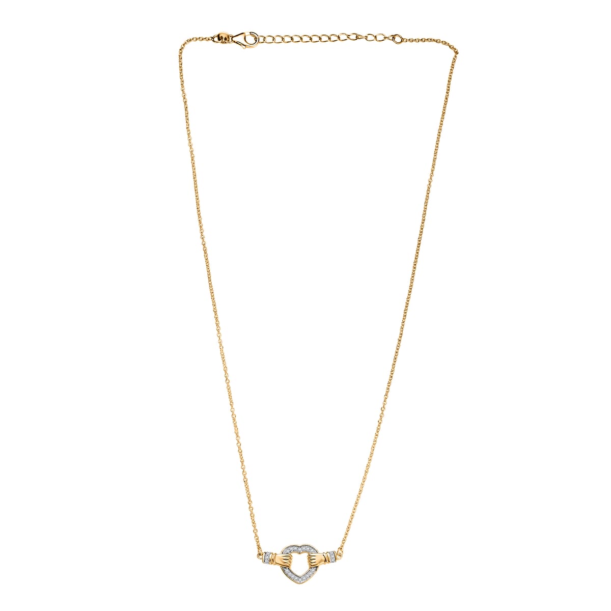 Luxuriant Lab Grown Diamond 0.25 ctw Heart Necklace 18 Inches in 18K Vermeil Yellow Gold Over Sterling Silver image number 3