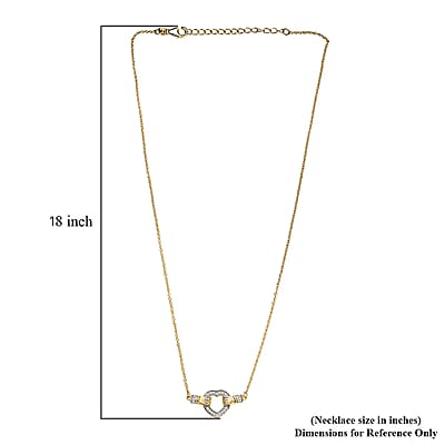 Luxuriant Lab Grown Diamond G-H SI 0.25 ctw Heart Necklace 18 Inches in 18K Vermeil Yellow Gold Over Sterling Silver