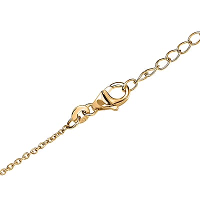 Luxuriant Lab Grown Diamond G-H SI 0.25 ctw Heart Necklace 18 Inches in 18K Vermeil Yellow Gold Over Sterling Silver