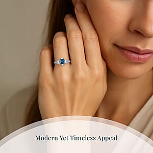 IGI Certified Radiant Cut Luxuriant Lab Grown Blue Diamond (IR) VS and Lab Grown Diamond 3.00 ctw Blue Dynasty Ring in 950 Platinum (Size 5.0) 5 Grams