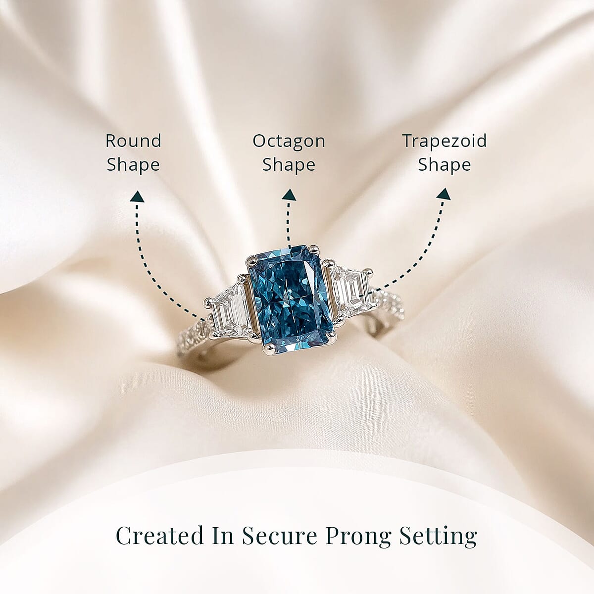 IGI Certified Radiant Cut Luxuriant Lab Grown Blue Diamond (IR) VS and Lab Grown Diamond 3.00 ctw Blue Dynasty Ring in 950 Platinum (Size 9.5) 5 Grams image number 4