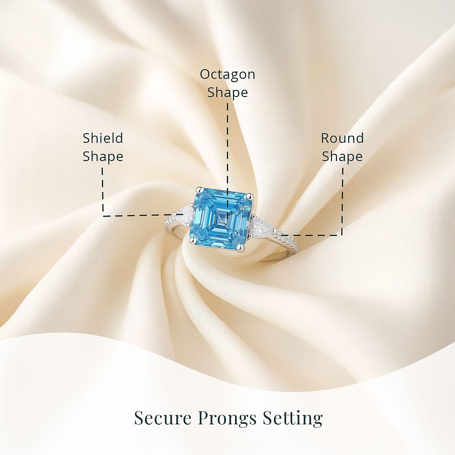 IGI Certified Asscher Cut Luxuriant Lab Grown Blue Diamond (IR) VS and Lab Grown Diamond 4.15 ctw Azure Majesty Ring in 950 Platinum (Size 6.0) 4.50 Grams