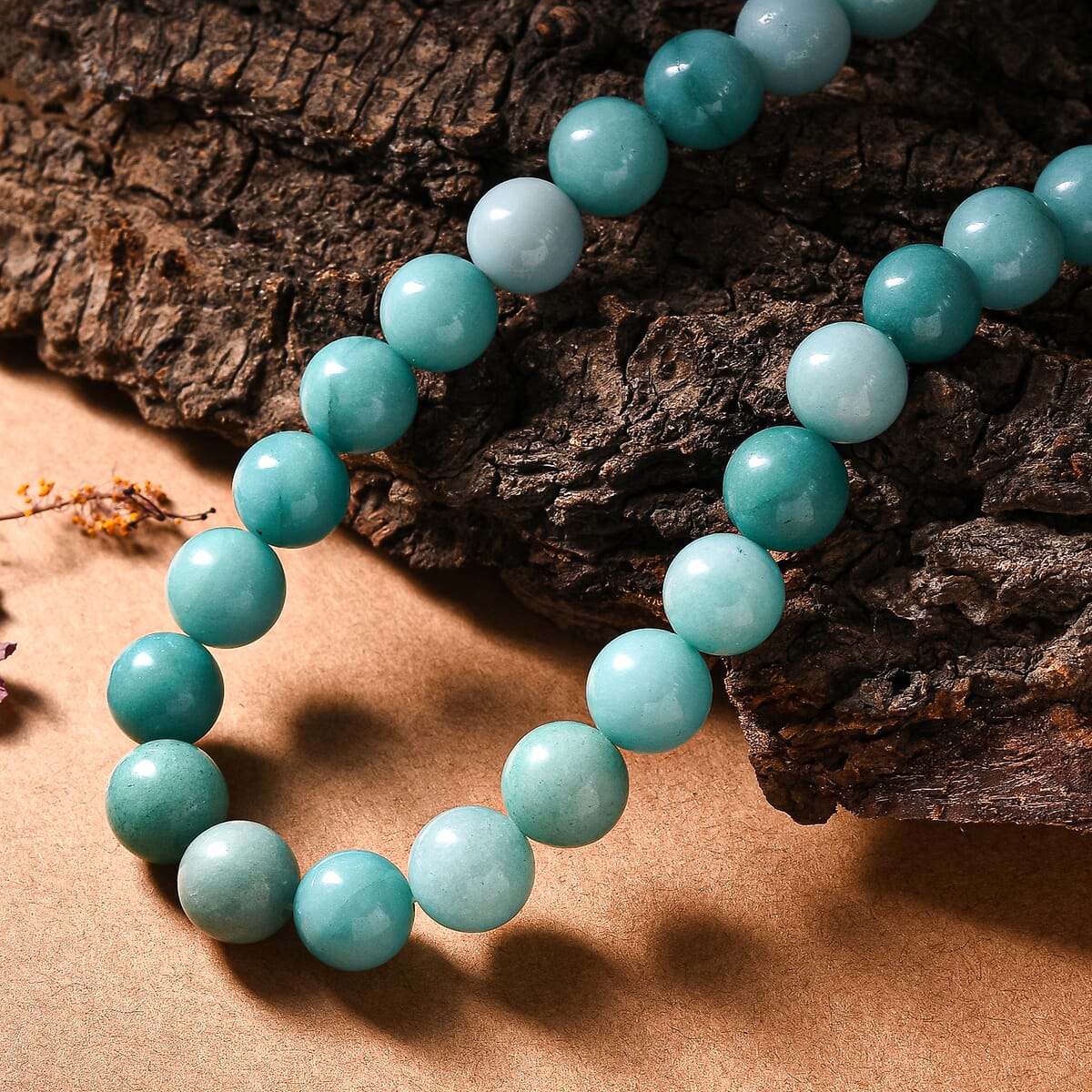 Karis Amazonite Beaded 470.00 ctw Necklace 18 Inches in Platinum Bond  image number 1