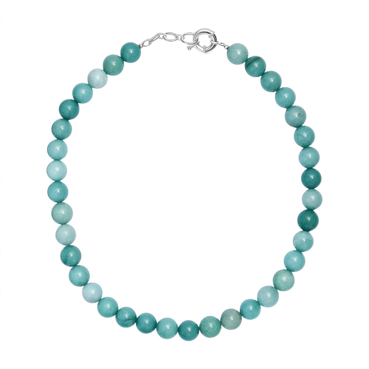 Karis Amazonite Beaded 470.00 ctw Necklace 18 Inches in Platinum Bond  image number 3