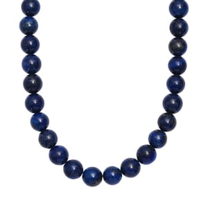 Karis Lapis Lazuli Beaded 361.00 ctw Necklace 18 Inches in Platinum Bond 