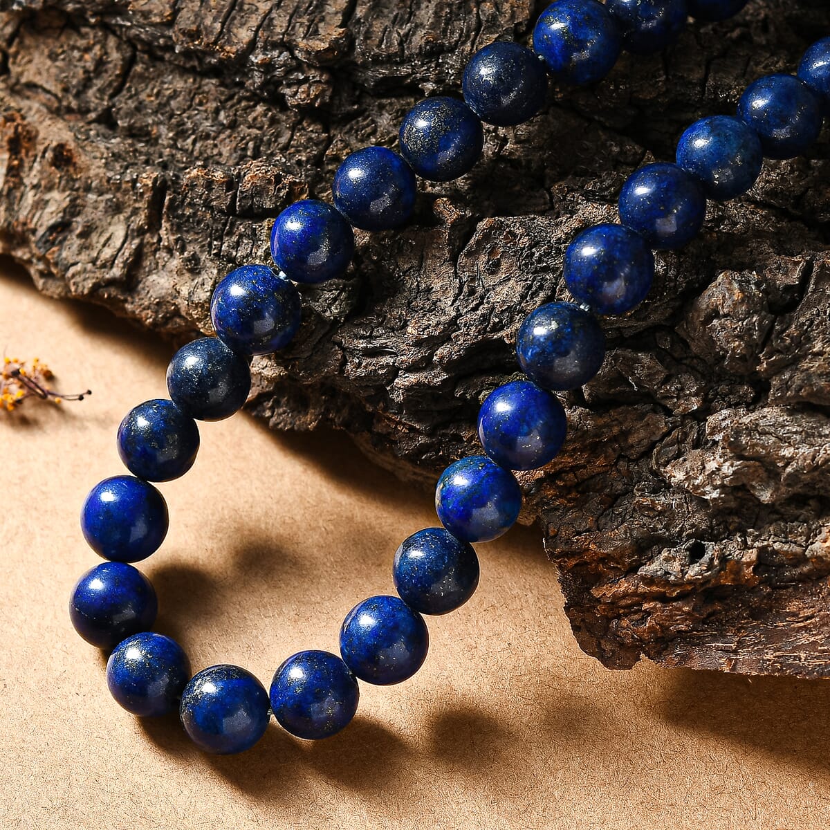 Karis Lapis Lazuli Beaded 361.00 ctw Necklace 18 Inches in Platinum Bond  image number 1
