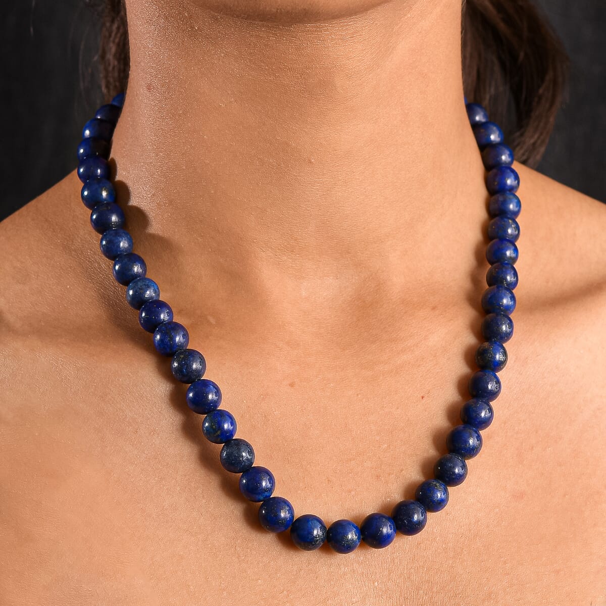 Karis Lapis Lazuli Beaded 361.00 ctw Necklace 18 Inches in Platinum Bond  image number 2