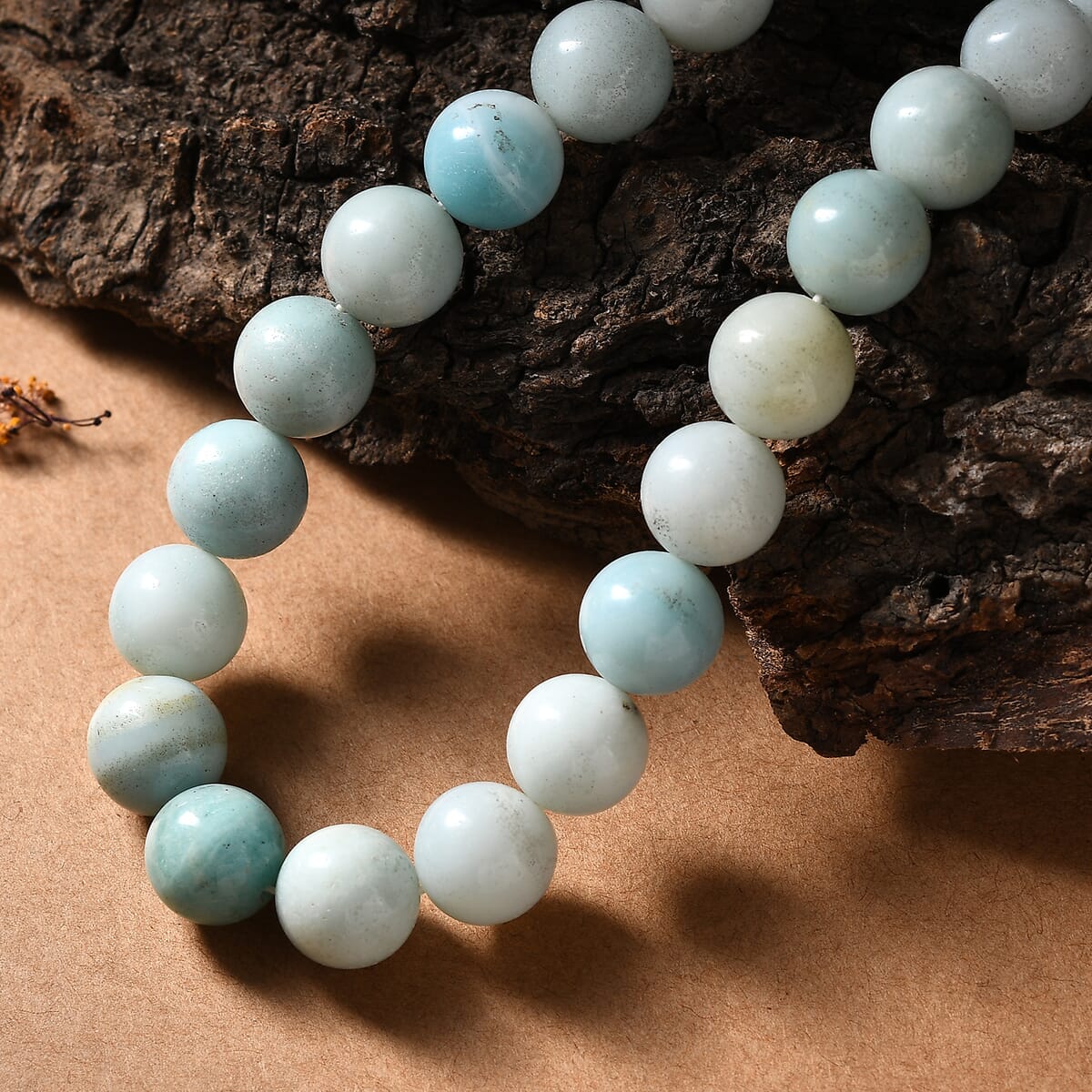 Karis Amazonite Beaded 443.00 ctw Necklace 18 Inches in Platinum Bond  image number 1