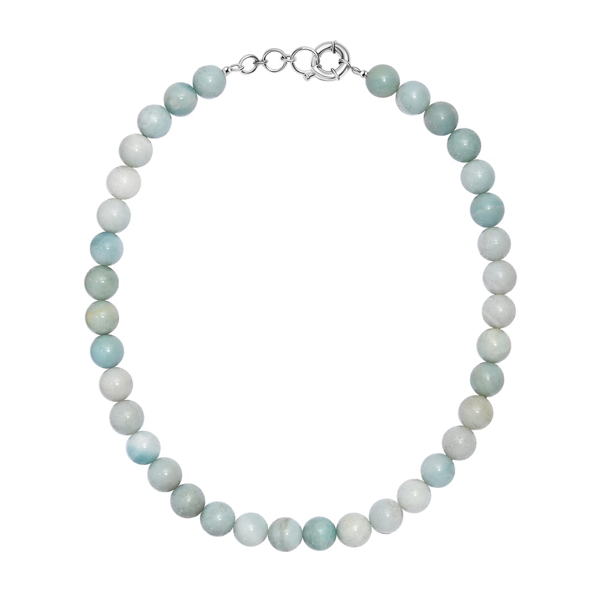 Karis Amazonite Beaded 443.00 ctw Necklace 18 Inches in Platinum Bond  image number 3