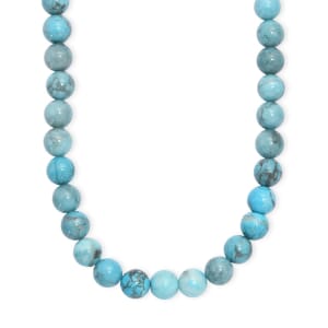 Blue Howlite 328.00 ctw Beaded Necklace in Platinum Bond 18 Inches
