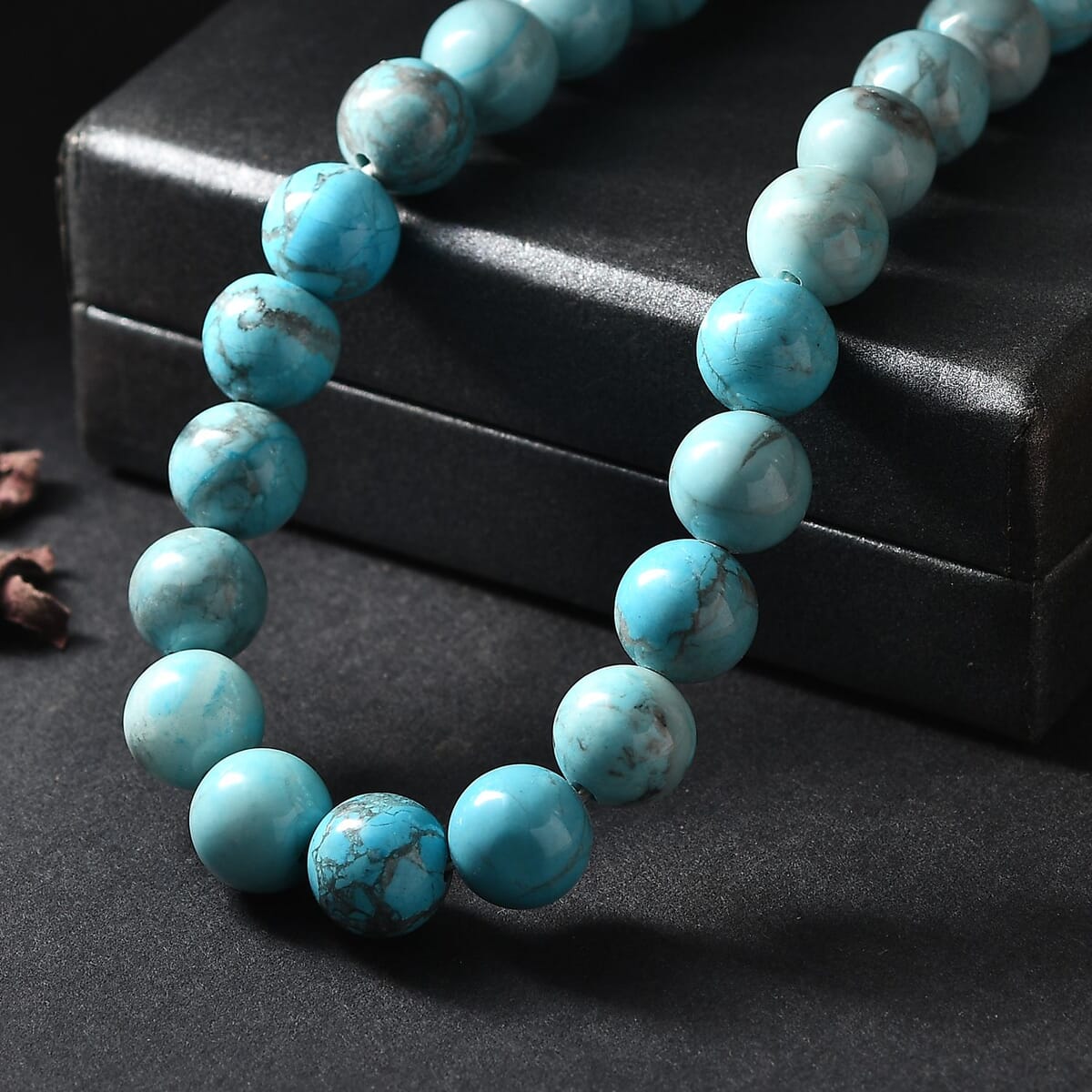 Blue Howlite 328.00 ctw Beaded Necklace in Platinum Bond 18 Inches image number 1