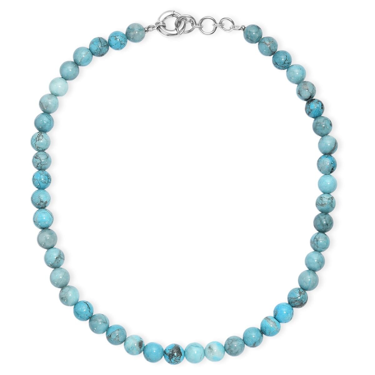 Blue Howlite 328.00 ctw Beaded Necklace in Platinum Bond 18 Inches image number 3