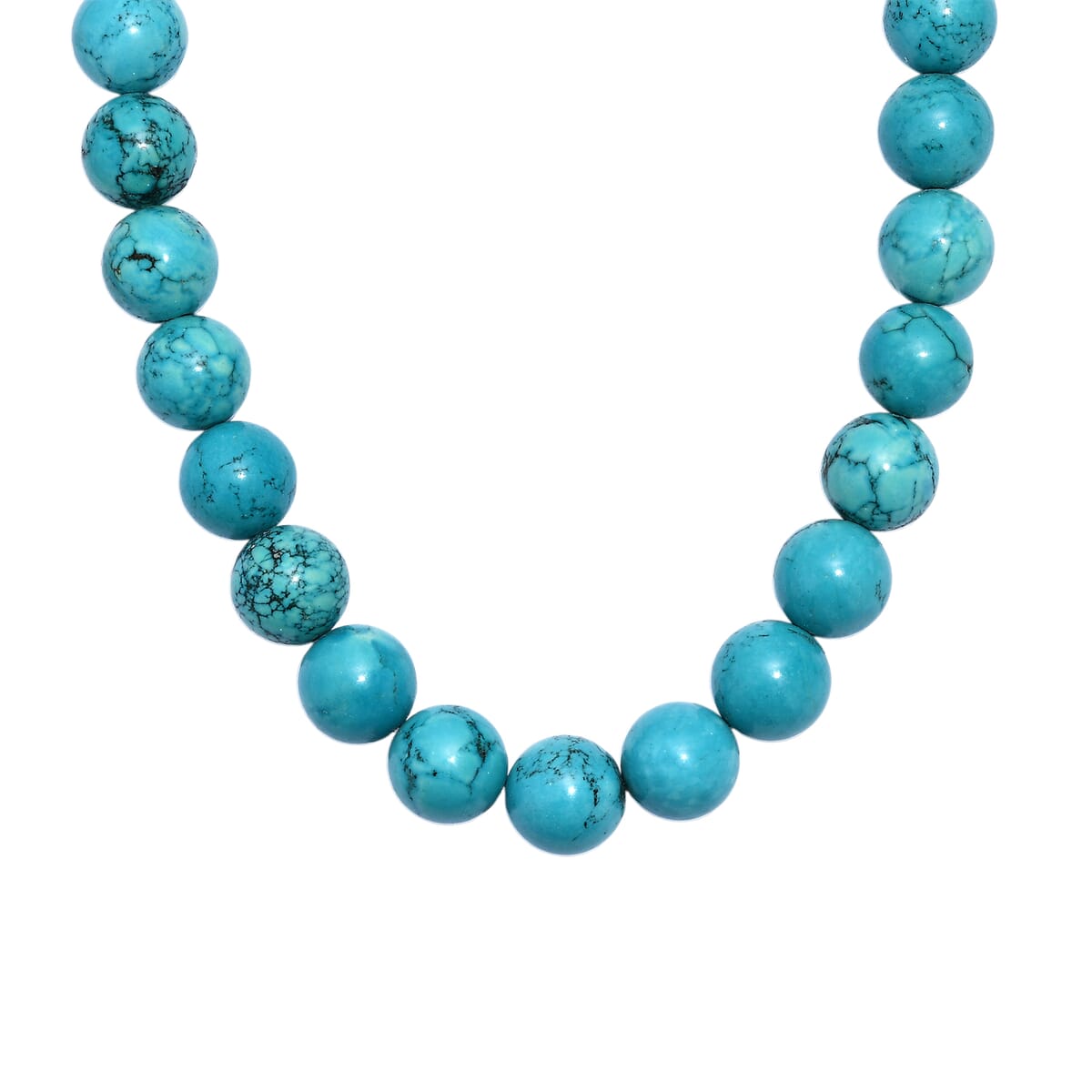Karis Blue Howlite Beaded 428.00 ctw Necklace 18 Inches in Platinum Bond  image number 0