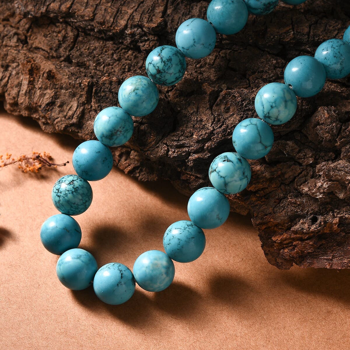 Karis Blue Howlite Beaded 428.00 ctw Necklace 18 Inches in Platinum Bond  image number 1