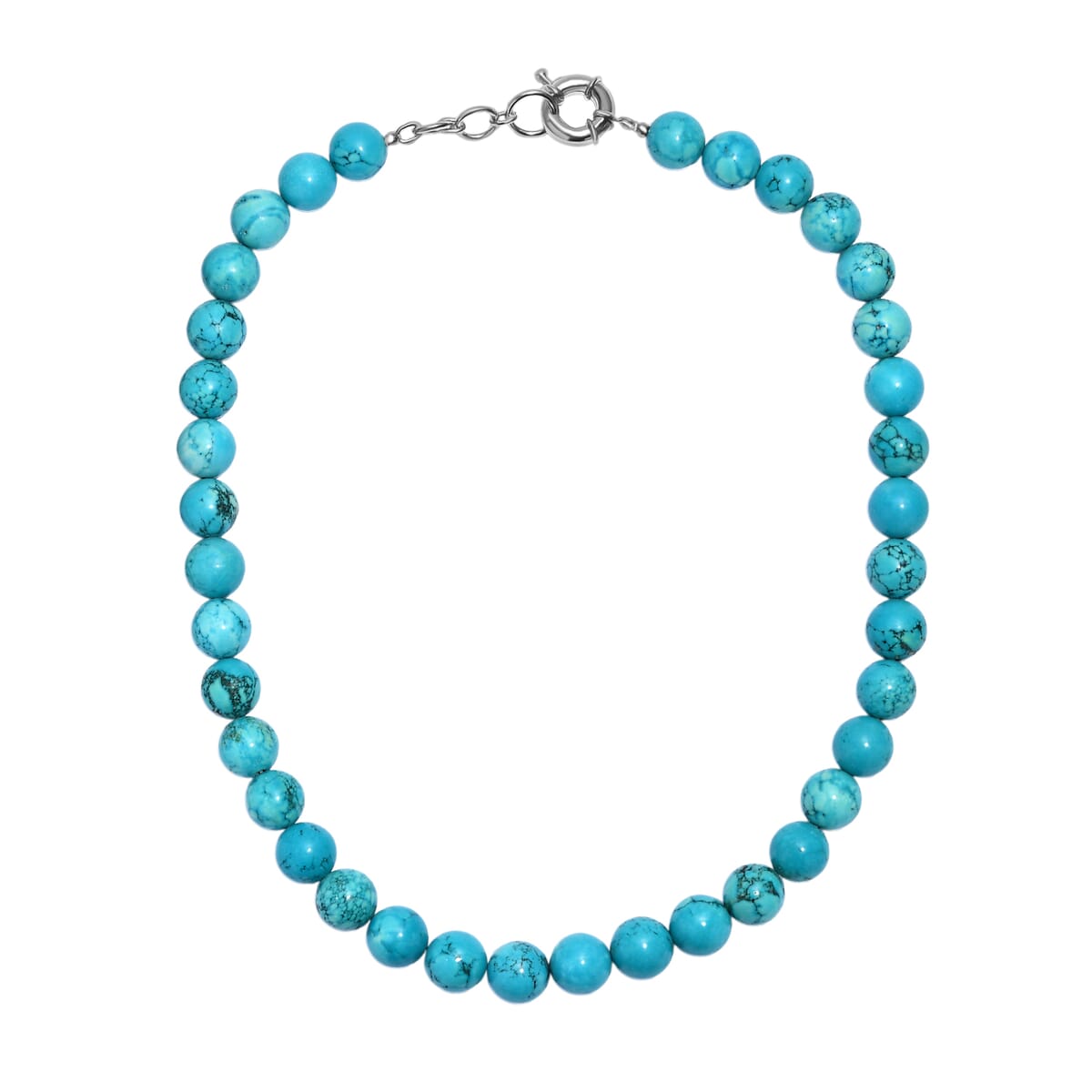 Karis Blue Howlite Beaded 428.00 ctw Necklace 18 Inches in Platinum Bond  image number 3