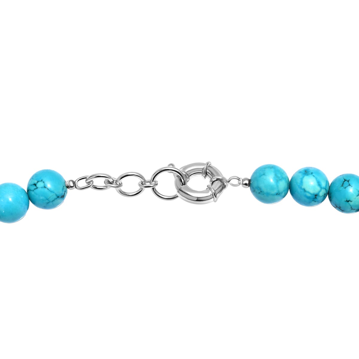 Karis Blue Howlite Beaded 428.00 ctw Necklace 18 Inches in Platinum Bond  image number 4