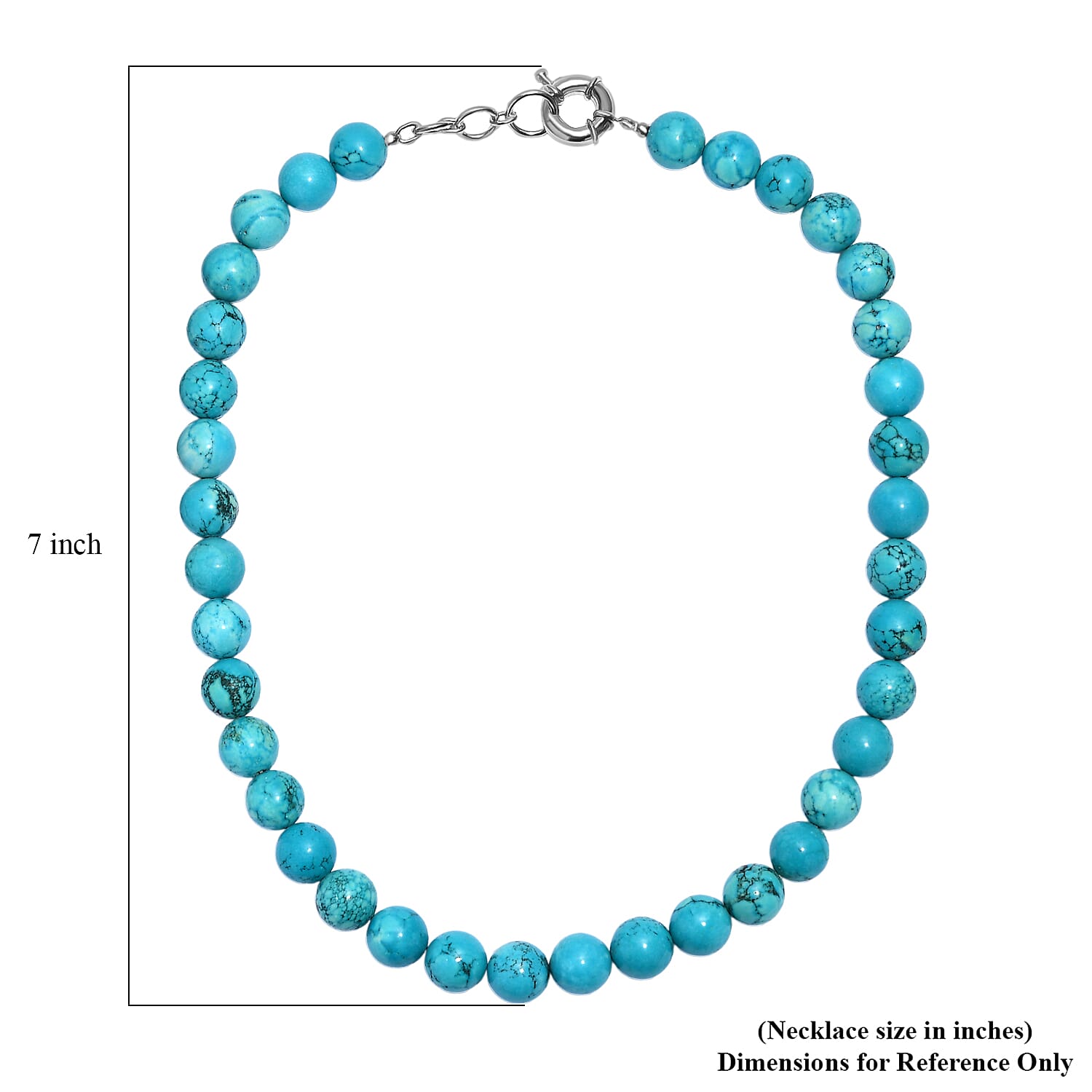 Karis Constituted Blue Howlite Beaded 428.00 ctw Necklace 18 Inches in Platinum Bond