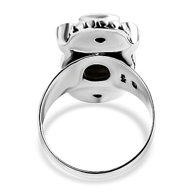 Sajen Silver Gray Cameo and Multi Gemstone 4.50 ctw Ring in Sterling Silver (Size 10.0)