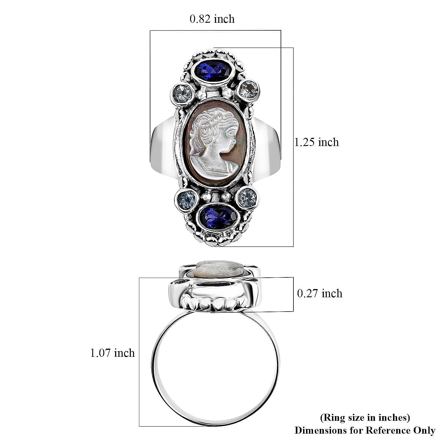 Sajen Silver Pink Cameo, Multi Gemstone Ring in Sterling Silver 4.50 ctw (Size 5.0)