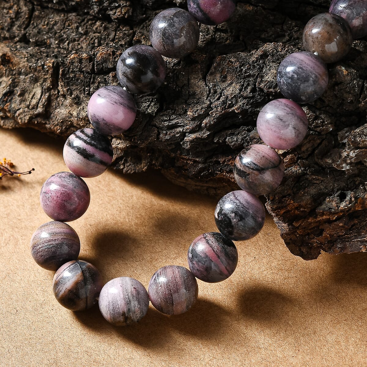 Karis Rhodonite Beaded 497.00 ctw Necklace 18 Inches in Platinum Bond  image number 1