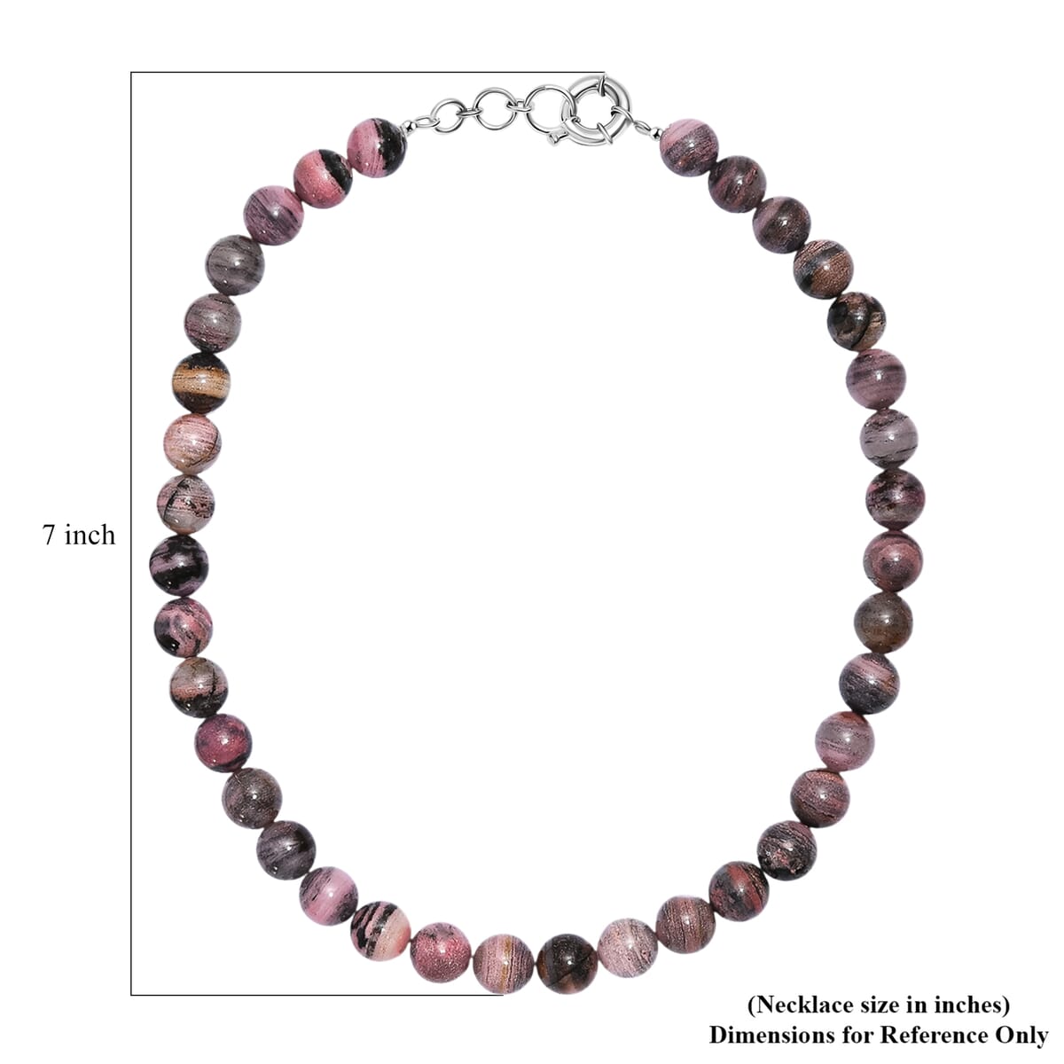Karis Rhodonite Beaded 497.00 ctw Necklace 18 Inches in Platinum Bond  image number 5