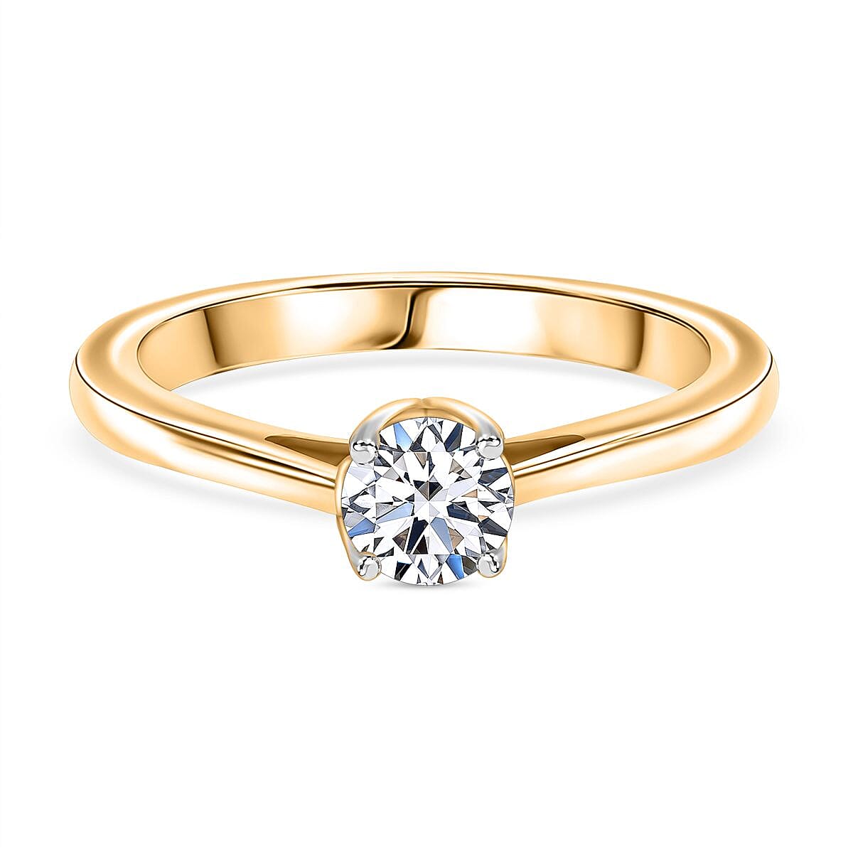 Luxuriant Lab Grown Diamond G-H SI 0.50 ctw Ring in 18K Vermeil Yellow Gold Over Sterling Silver (Size 10.0)