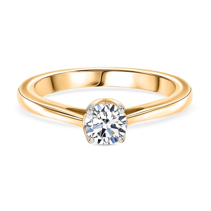 Luxuriant Lab Grown Diamond G-H SI 0.50 ctw Ring in 18K Vermeil Yellow Gold Over Sterling Silver (Size 10.0)