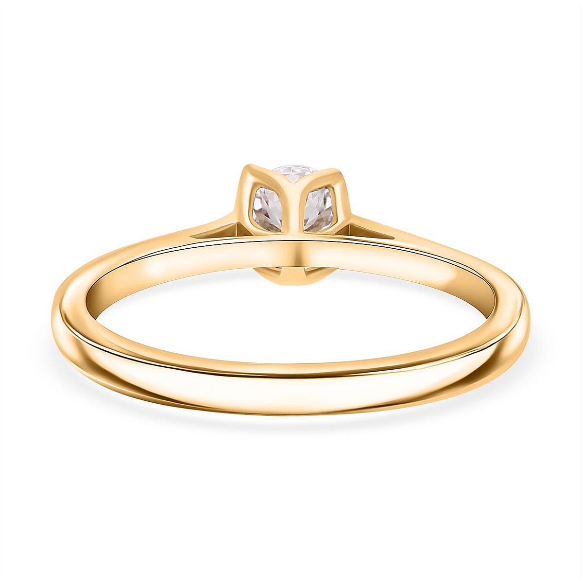 Luxuriant Lab Grown Diamond G-H SI 0.50 ctw Ring in 18K Vermeil Yellow Gold Over Sterling Silver (Size 10.0)
