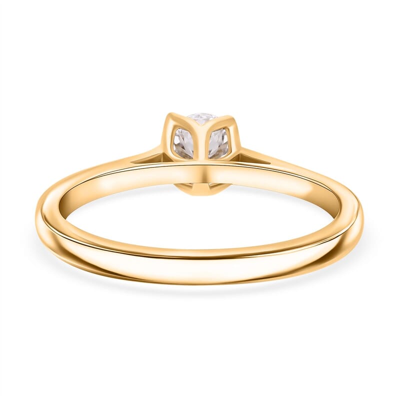 Luxuriant Lab Grown Diamond G-H SI 0.50 ctw Ring in 18K Vermeil Yellow Gold Over Sterling Silver (Size 10.0)