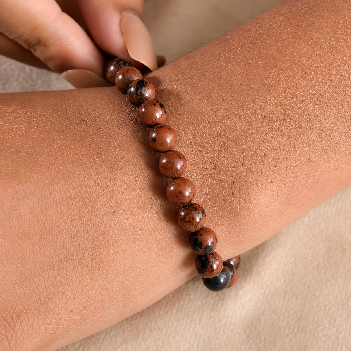 Red Jasper Beaded  78.00 ctw Stretch Bracelet image number 2