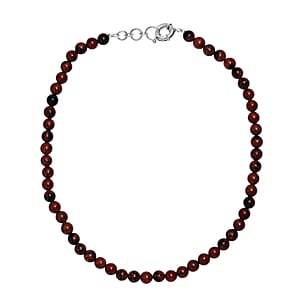 Karis Red Jasper Beaded 175.00 ctw Necklace 18 Inches in Platinum Bond 