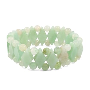 Light Green Aventurine 163.55 ctw Princess Stretch Bracelet (6-7In)